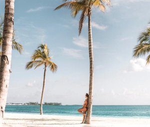 Plaža s palmama na Kubi